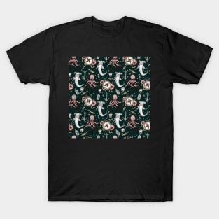 Dark Sea Creature Pattern T-Shirt